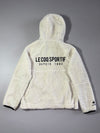 Le Coq Sportif White Sherpa Fleece Full-Zip Hooded Jacket (M)