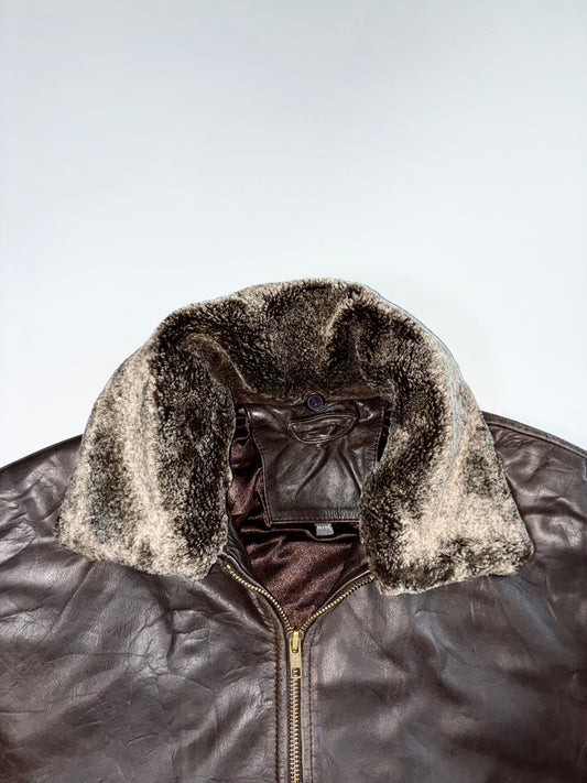 Vintage (Detechable Furr Coller) Premium Original Leather Jacket (M)