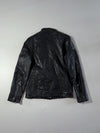 Vintage Korean Black Lambskin Leather Biker Jacket (S)