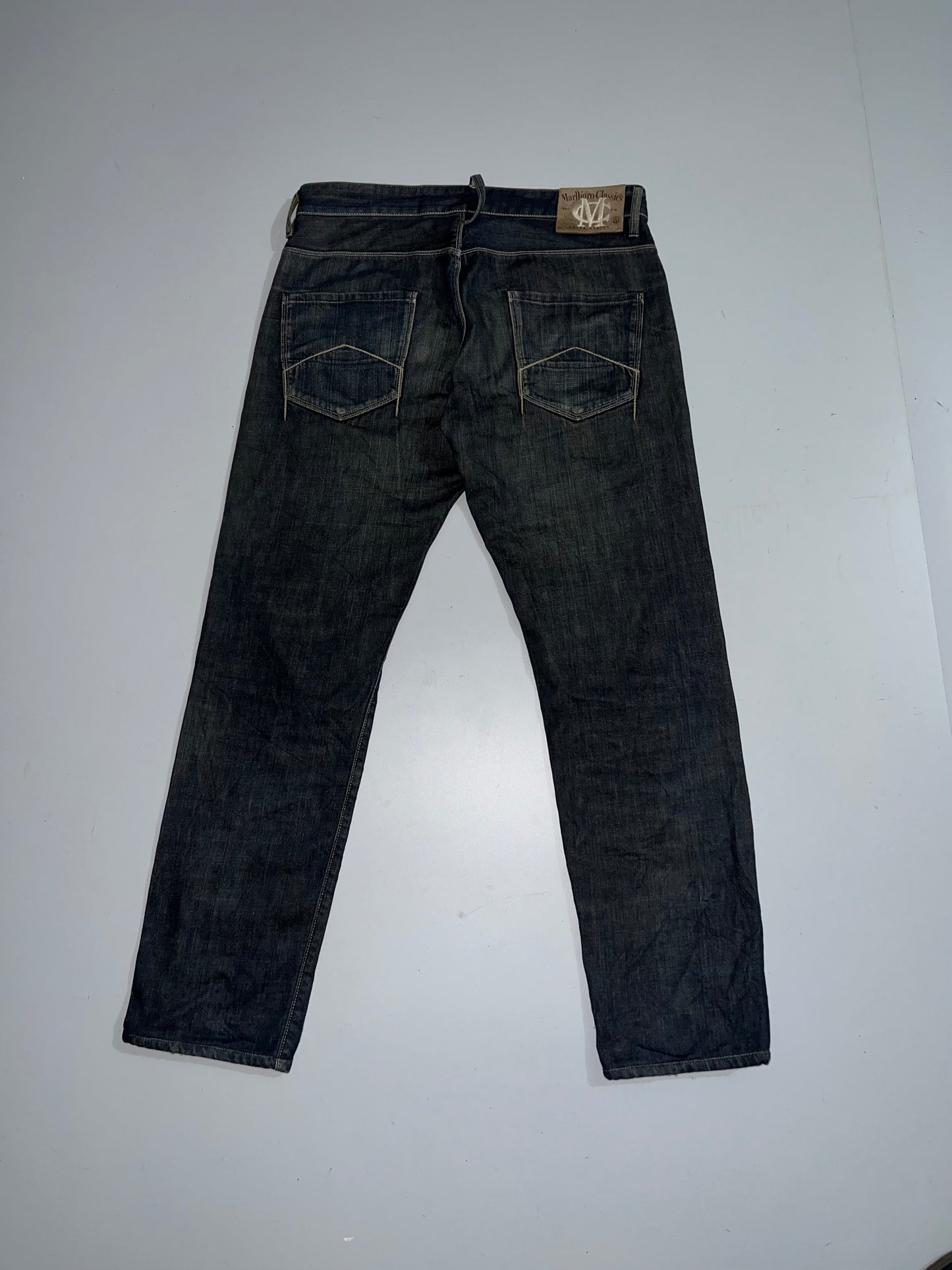 ! ! ! ! ! ! Marlboro Classics denim (real vintage) (VERY RARE) Y2K Straight Jeans L- 41 W-36