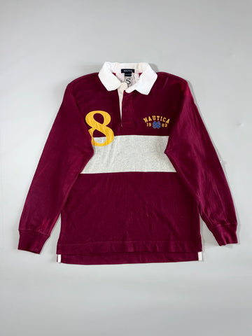 Nautica | Burgundy 1983 Rugby Polo | (M)