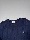 Lacoste Navy Blue Textured Knit Logo Crewneck Sweater(L/XL)
