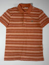 Lacoste Orange Striped Polo Shirt | Regular Fit Cotton Polo (S)