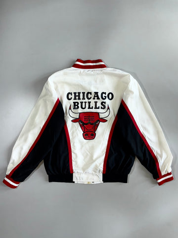 Chicago Bulls NBA Vintage 90s Snap Button Varsity Bomber Jacket (L)