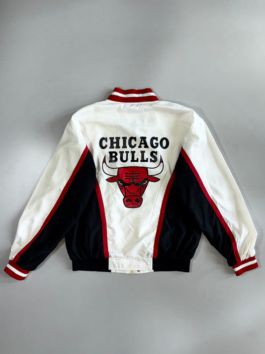 Chicago Bulls NBA Vintage 90s Snap Button Varsity Bomber Jacket (L)