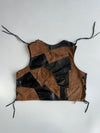 Vintage Patchwork Leather & Suede Lace-Up Vest (XS)