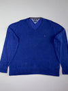 Tommy Hilfiger Cotton Silk V-Neck Sweater – Royal Blue (2XL/3XL)