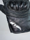 BLH Black Leather Motorcycle Racing Gloves (Protected)