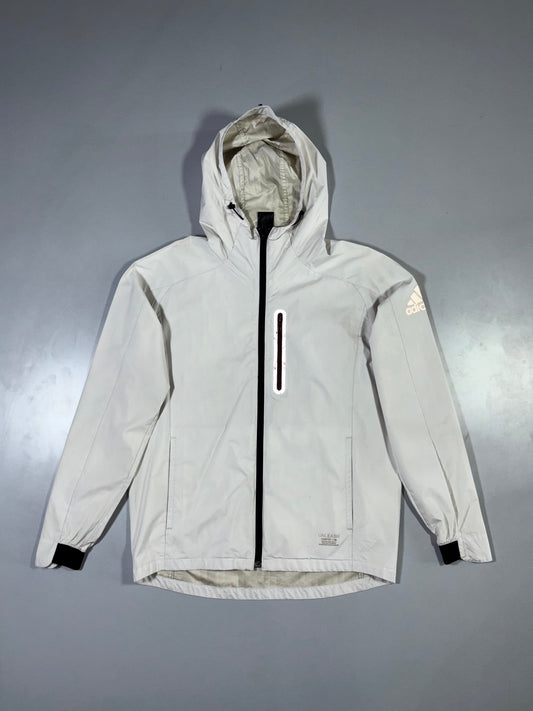 Adidas Off-White Zip-Up Windbreaker Jacket (M)