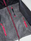 Superdry Windtrekker Softshell Fleece Hooded Jacket Black/Grey/Red (S)