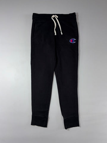 Champion Heritage Logo Black Fleece Jogger Sweatpants (W:35) (L:42)