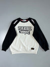 Top Rebel Virus Raglan Sweatshirt White Black Graphic (XL)