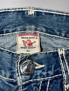 True Religion Billy Giant Big T Distressed Bootcut Jeans (W:34) (L:40)