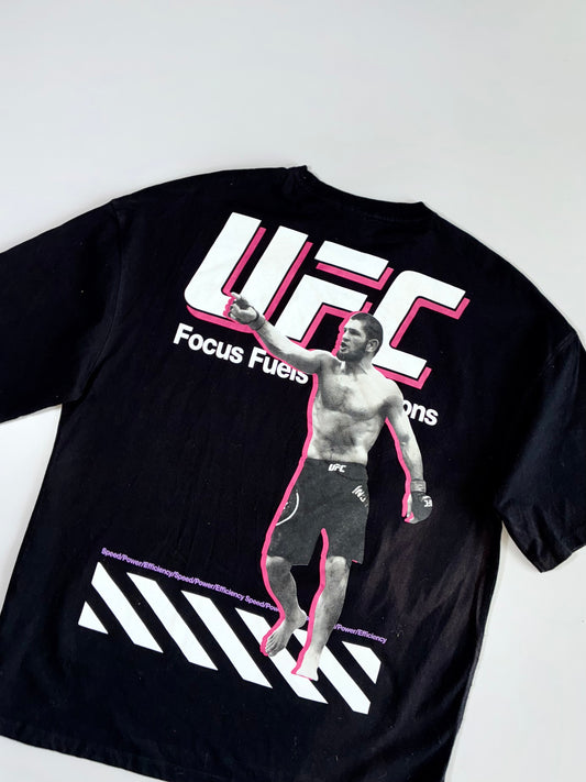 UFC x Bershka “Focus Fuels Champions” Khabib Fighter Graphic Oversized Tee (XL)