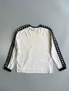 Kappa Authentic Sportswear Banda Long Sleeve Ringer T-Shirt White Black Logo Tape (M/L)