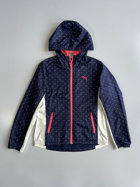 Puma Navy Polka Dot & Heart Print Windbreaker Women's (S/M)