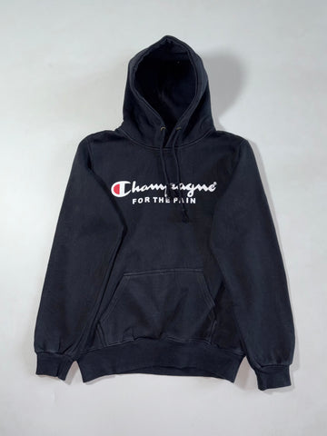 Vintage Champion Black Champagne Graphic Pullover Hoodie (S)