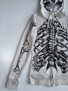 ASNDSP | Grey Skeleton Print Zip Hoodie | (S)