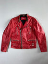 Jofama AB Swedish Design Red Pure Leather Biker Jacket (L)