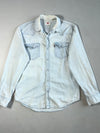 Levi’s Western Denim Pearl Snap Shirt Light Wash, Sawtooth Pocket Flaps, (M)