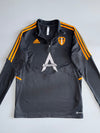 Adidas x Leeds United FC Black & Orange Quarter-Zip Training Top — Aeroready | Astonish Sponsor Jaket (M)
