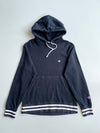 Champion Black Hoodie – Striped Rib Hem & Cuffs – (S)