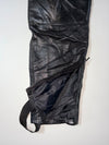 Vintage Black Leather High Waist Biker Pants with Belt & Ankle Zips (W:32) (L:43)