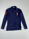 Polo Ralph Lauren Navy Long Sleeve Rugby Polo, Big Pony “Patch, Custom (S)