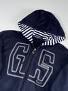 GS B-Enken Navy Striped-Hood Full Zip Hoodie (L)