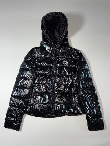 Patrizia Pepe Glossy Black Hooded Puffer Jacket Women’s (S/XS)