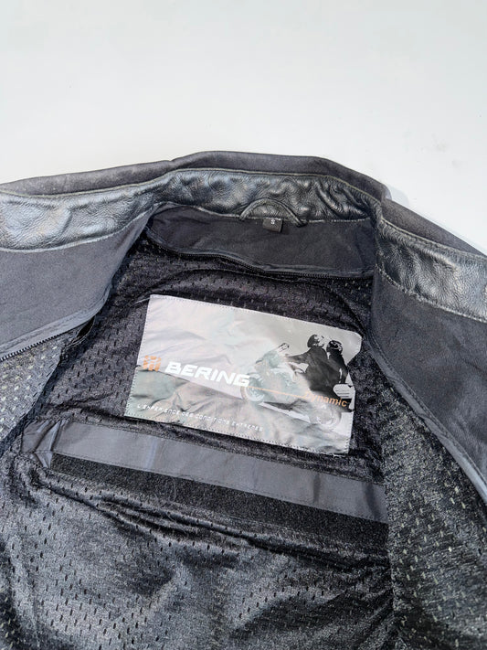 Bering Dynamic Genuine Leather Motorcycle Jacket CE Armour Padded | Full Leather (S)