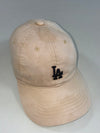 MLB LA Dodgers Beige Dad Cap – Mini Black Logo (Adjustable)
