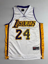 LA Lakers #24 Basketball Jersey  White Gold Mesh (M)