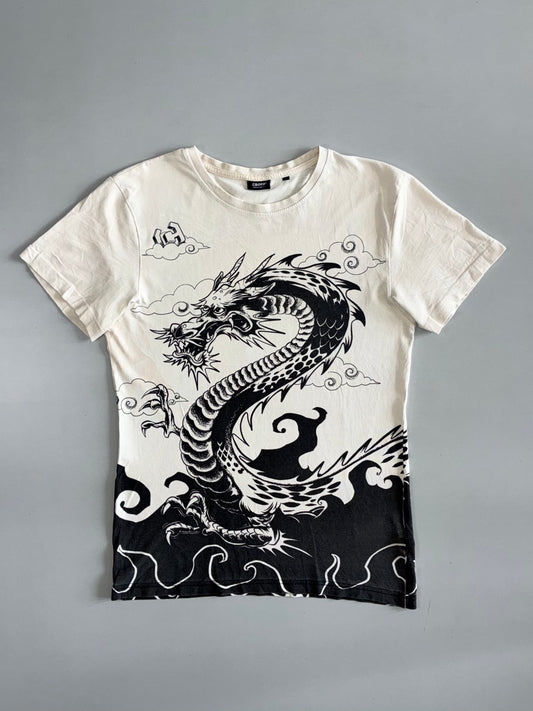 Cropp Dragon Graphic T-Shirt | Off-White (S/M)