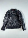 Eagle Square Black Leather Café Racer Jacket (M)