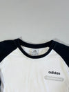 Adidas White & Navy Raglan Long Sleeve T-Shirt (L)