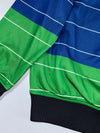 Coogi Striped Colorblock Hooded Track Jacket – Purple/Blue/Green Zip-Up, (2XL)