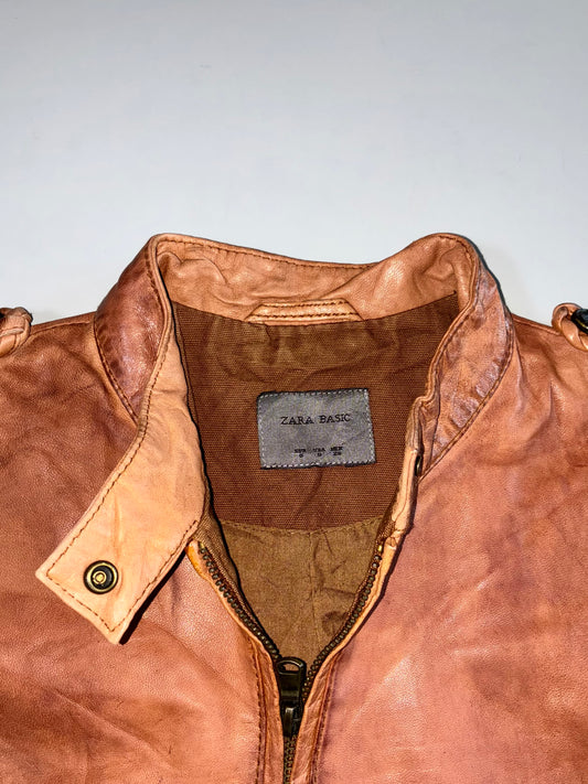 Zara Basic Premium Original Leather Jacket (XS)