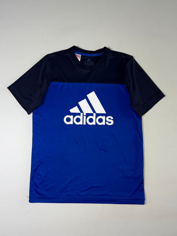 Adidas Performance Big Logo Blue & Navy Sports T-Shirt (S)