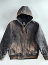 Vintage Dickies Faded Black Canvas Duck Quilted Hooded Work Jacket (XL)