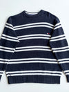 Vintage 90s Tommy Hilfiger Navy & White Striped Knit Sweater – Made in Hong Kong (M)