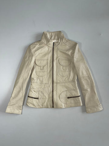 Vintage New Win Cream Leather Utility Jacket Women’s (XS)
