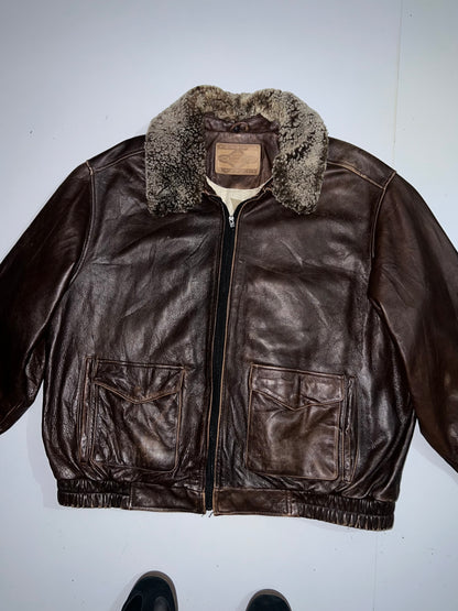 Z90's Sonoma Map Lined Heavy Brown Original Leather Aviator (XL/2XL)