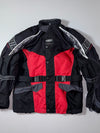 Vintage Clover Black Red Kevlar Motorcycle Riding Jacket PADDED (L)