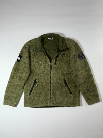 The North Face Olive Green Sherpa Fleece Jacket – Full Zip, (M)