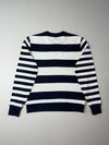 Tommy Hilfiger Navy & White Bold Stripe Crewneck Sweatshirt (L)