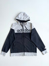 Adidas Colorblock Linear Logo Zip Hoodie – Grey/Black (M)