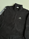 Adidas Black Fleece Half-Zip Pullover 3-Stripes Sleeve – (XL)