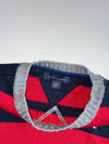 Tommy Hilfiger Red & Navy Rugby Stripe Knit Sweater (S)