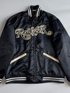 Rocawear Satin Varsity Bomber Jacket Black Gold (XL)
